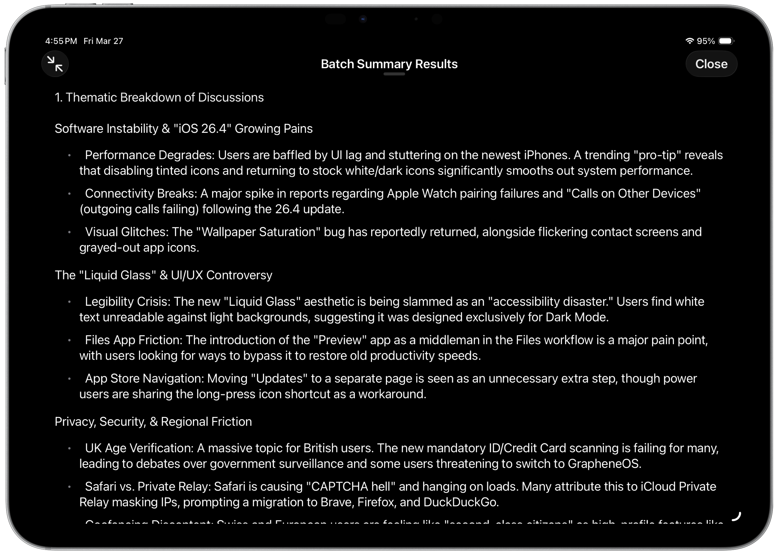 Batch Summarize - Topic Breakdown